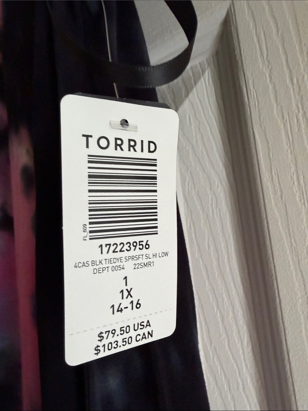 Tie-Dye High-Low Maxi Dress - Black with Pink & Blue Accents - Picture 4 of 5